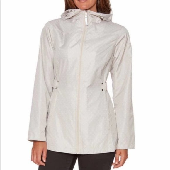 JONES NEW YORK Polka Dot Parka in a Pocket - Picture 2 of 4